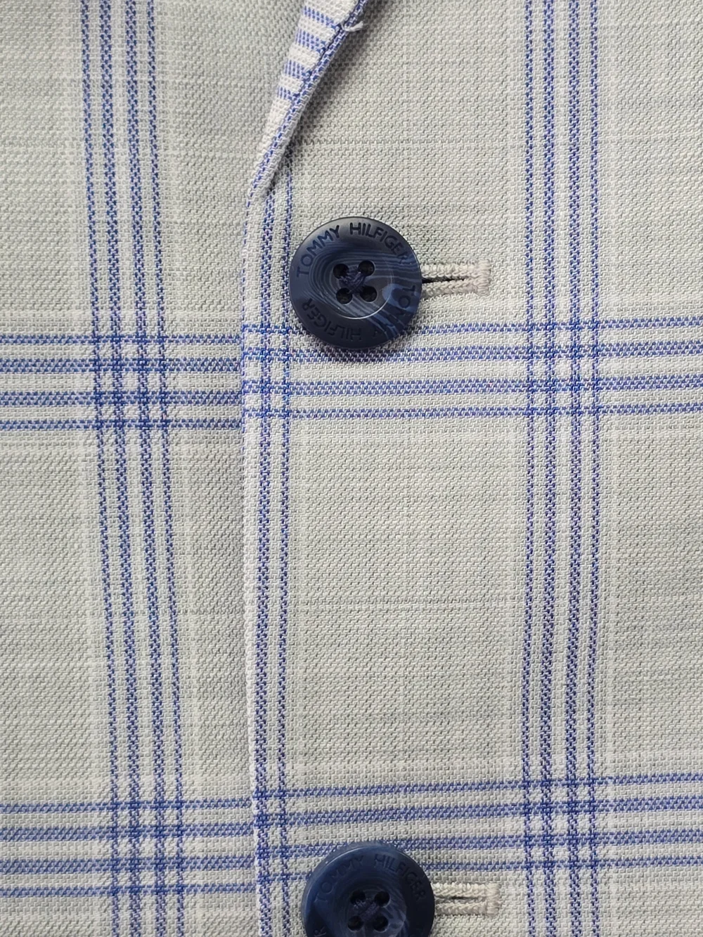 Boys Coat TOMMY-HILFIGER THFLEX Light Blue Windowpane Plaid Sport Blazzer Size10